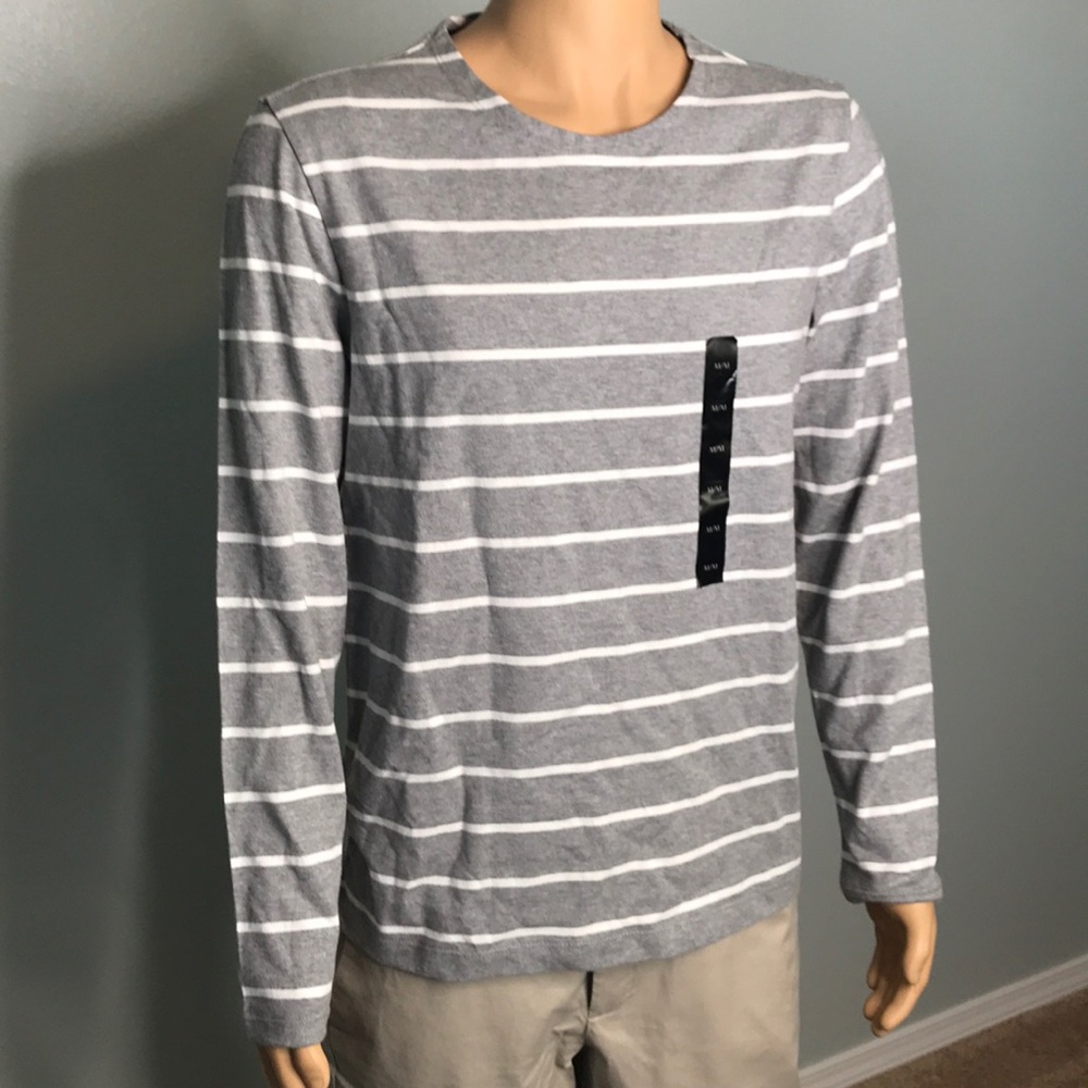 Banana Republic Grey with White Strips Sweater M